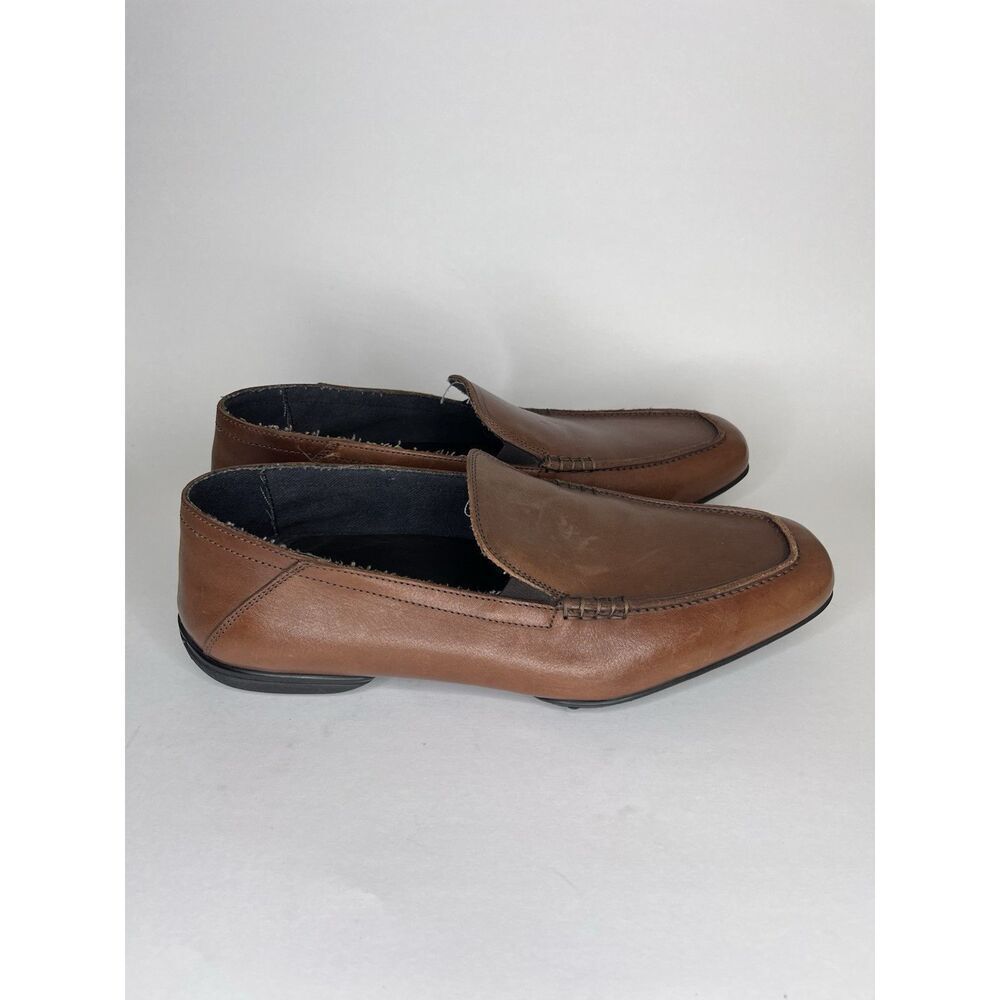 Right Bank Shoe Co. Brown Leather Slip On Italy Loafers Shoes Men Sz 11M US/44EU